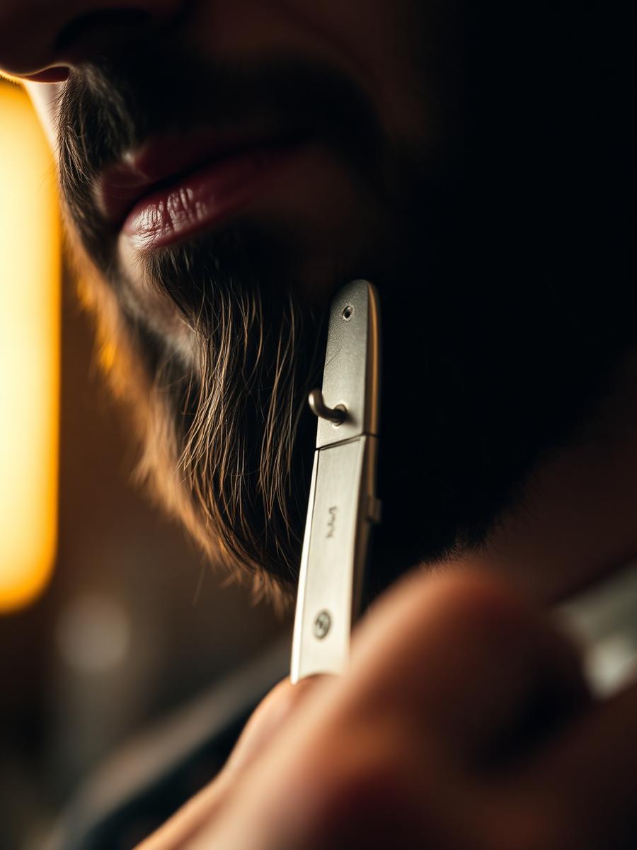 Baard trimmen met scheermes